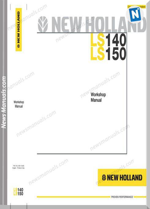 New Holland Skid Steerloader Ls140 Ls150 Service Manual