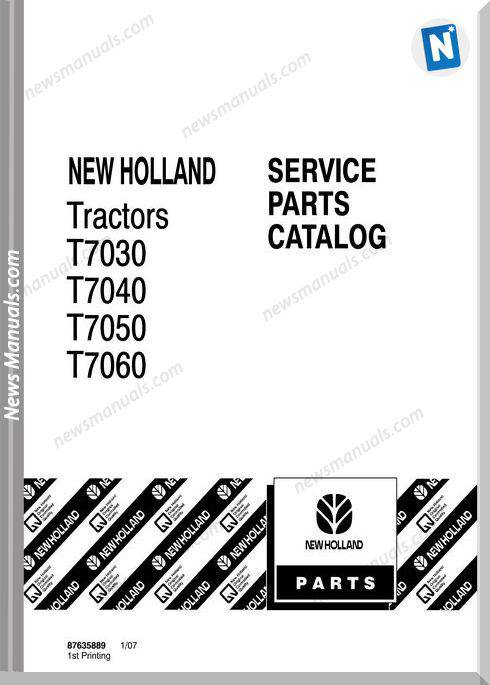 New Holland Tractor T7000 Serie Parts Manuals