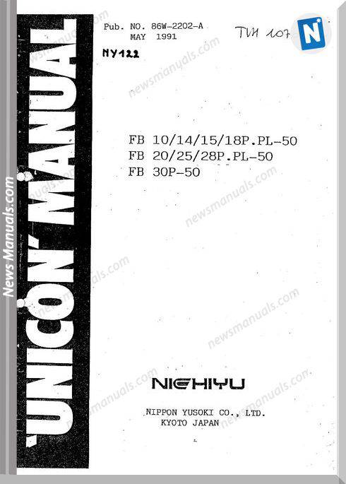 Nichiyu Forklift Fb10 30 Pl50 Service Manual