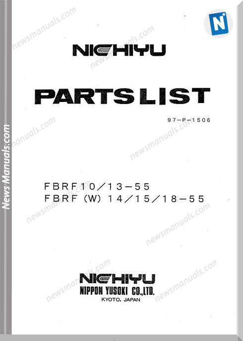 Nichiyu Reach Truck 469 Fbrf (W) 10 14 15 18 (55 Series) Parts List
