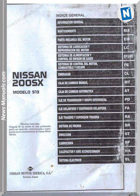 Nissan 200Sx S13 Series Workshop Manual