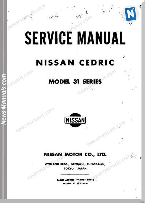 Nissan Service Manuals Cedric Model 31 Series