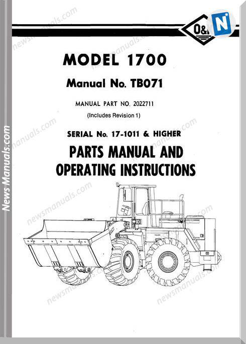 O K 1700 2 Models Part Manual