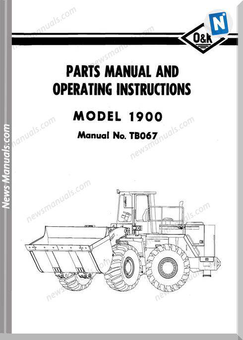 O K 1900 Models Part Manual