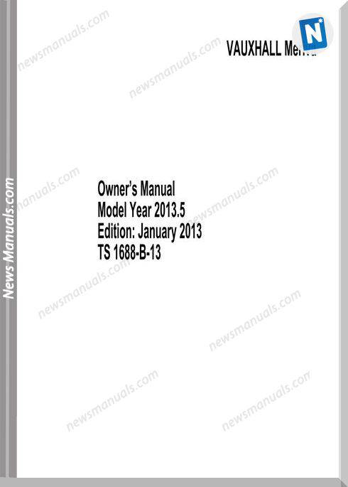 Opelvauxhall Meriva 2013 Owner Manual