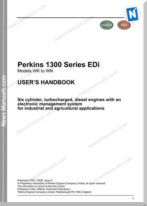 Perkins 1300 Series Edi Wk To Wn User Manuals
