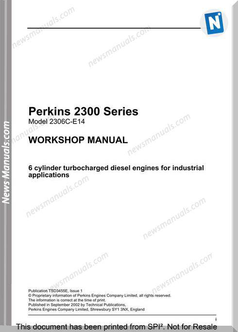 Perkins 2300 Workshop Manual