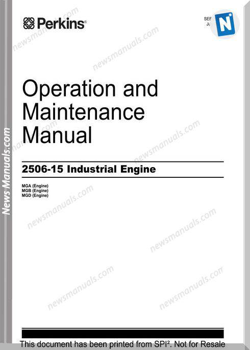 Perkins 2506-15 Industrial Engine Maintenance Manual