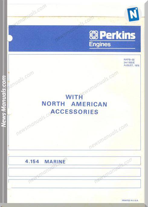 Perkins 4.154 Marine Parts Manual