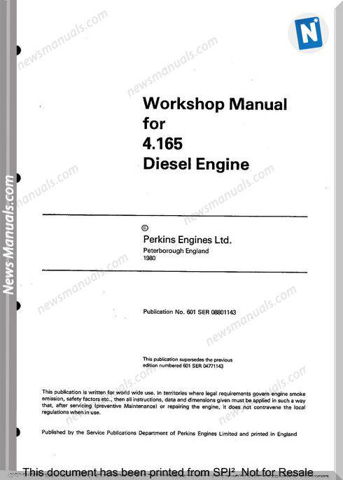 Perkins 4.165 Series Workshop Manual