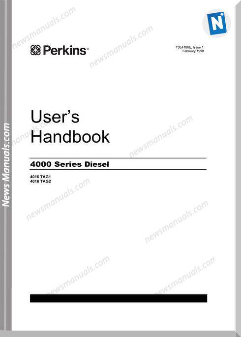 Perkins 4000 Series Diesel Tsl4186E User Manuals