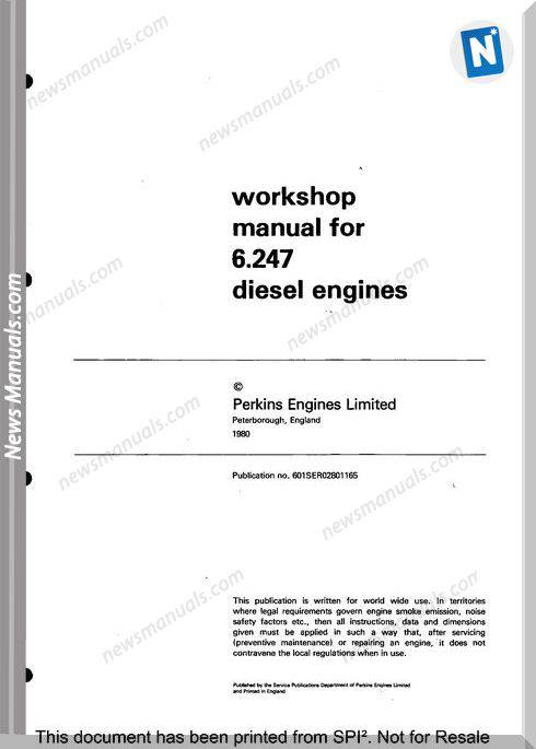Perkins 6.247 Engine Workshop Manual