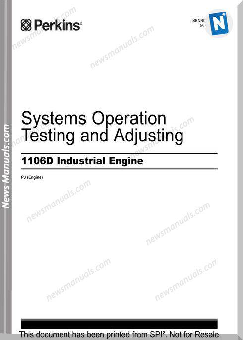 Perkins Operation Testing Adjusting 1106D Engine