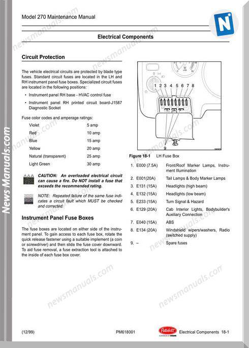 Peterbilt Shematic Diagram 270 Electrical