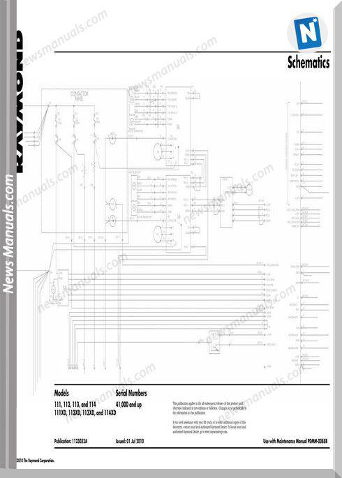 Raymond Forklift S111-114- Sn41000 Up Schematics Manual