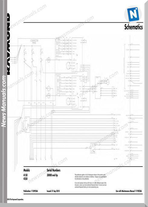 Raymond Forklifts 4150-4250 Sn30000Up Schematics Manual