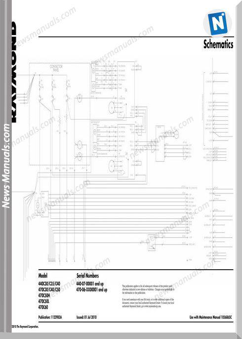 Raymond Forklifts 440C30 470C50-C60 Schematics Manual