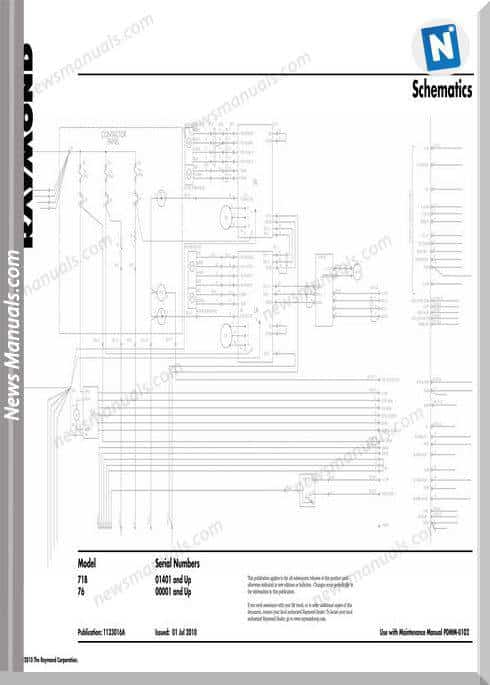 Raymond Forklifts 71B 76 Sn1401 Up Schematics Manual
