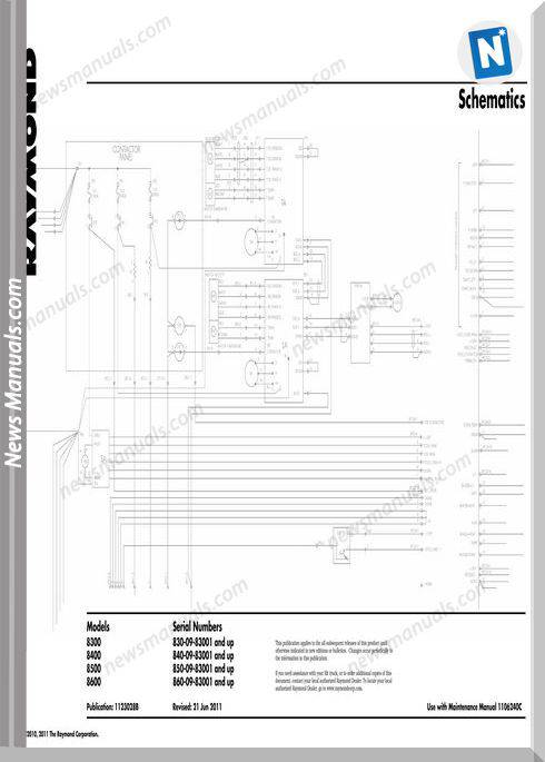 Raymond Forklifts 8300 8400 8500 8600 Schematics Manual
