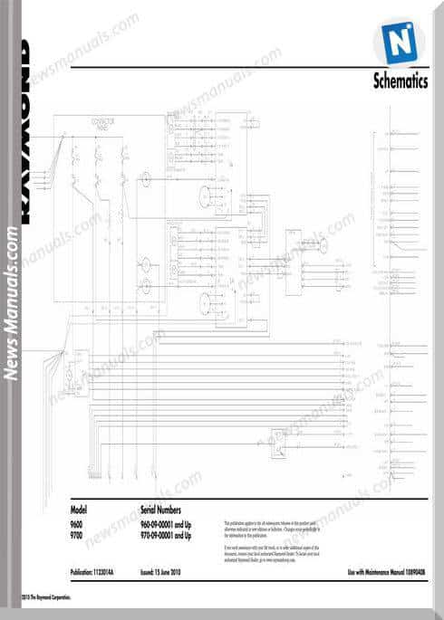 Raymond Forklifts Models 9600 9700 Schematics Manual