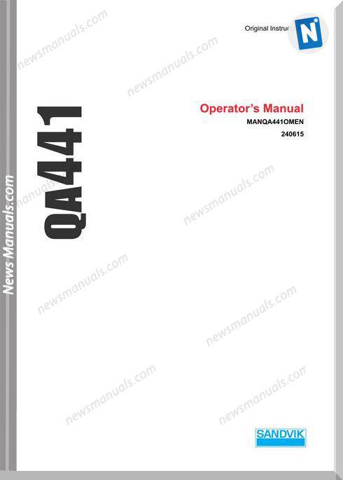 Sandvik Model Manqa441Omen Operators Manual