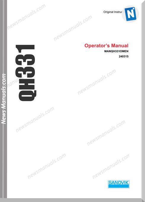 Sandvik Model Manqh331Omen Operators Manual