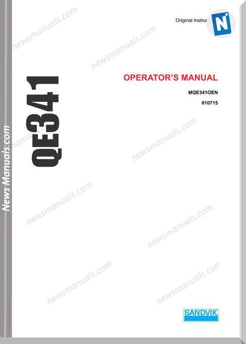 Sandvik Model Mqe341En Operators Manual Download