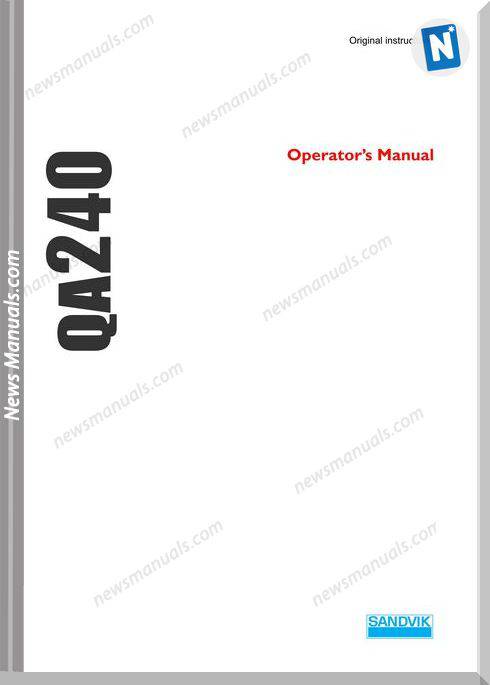 Sandvik Model Qa240 Operators Manuals
