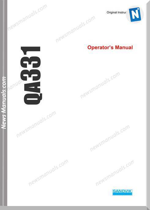 Sandvik Model Qa331 Operators Manuals