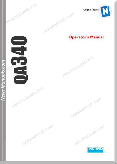 Sandvik Model Qa340 Operators Manuals