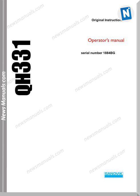 Sandvik Model Qh331 Operators Manuals