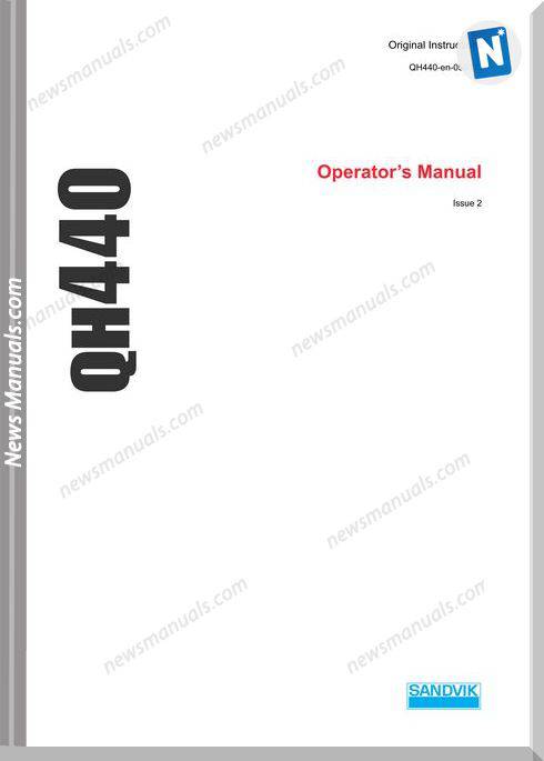 Sandvik Model Qh440 Operators Manuals