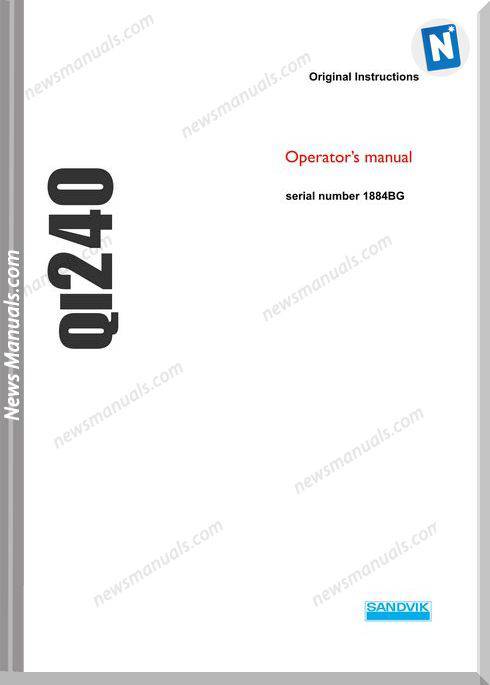 Sandvik Model Qi240 Operators Manuals