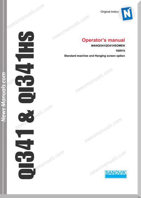 Sandvik Model Qi341Hs Operators Manuals