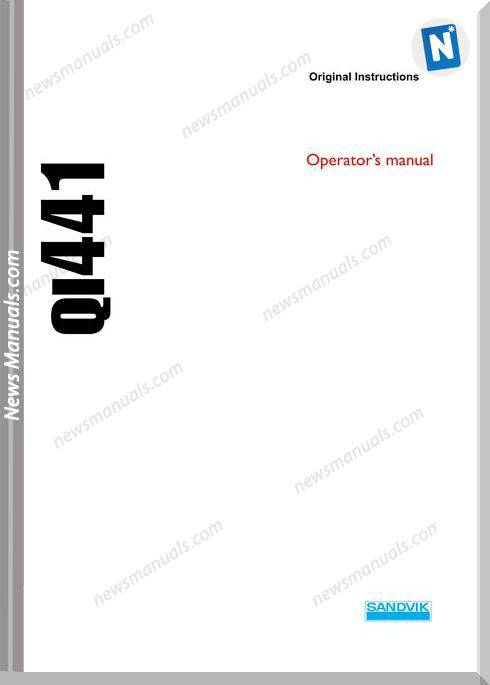 Sandvik Model Qi441 Operators Manuals