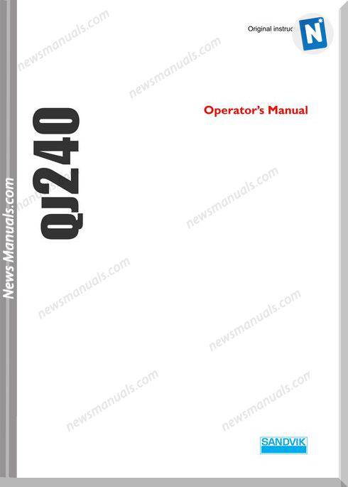 Sandvik Model Qj240 Operators Manuals