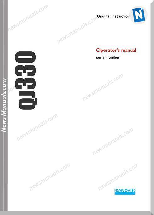 Sandvik Model Qj330 Operators Manuals
