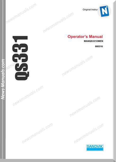 Sandvik Model Qs331 Operators Manuals