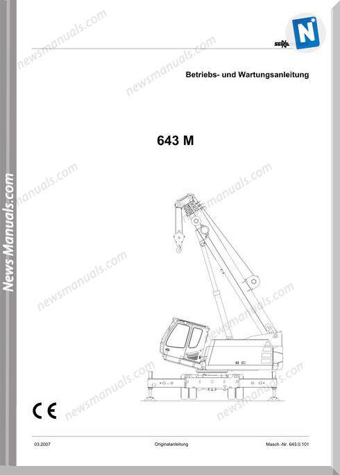 Senneboge Crane 643 M De Language Operator Manual