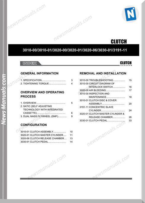 Ssang Yong Korando New Actyon 2010 2013 Clutch Repair Manual