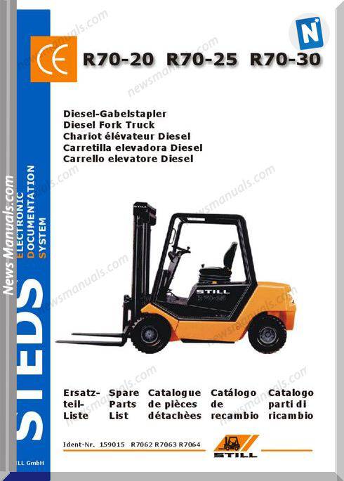 Still Steds Diesel R70-20 R70-25 R70-30 Parts Manual