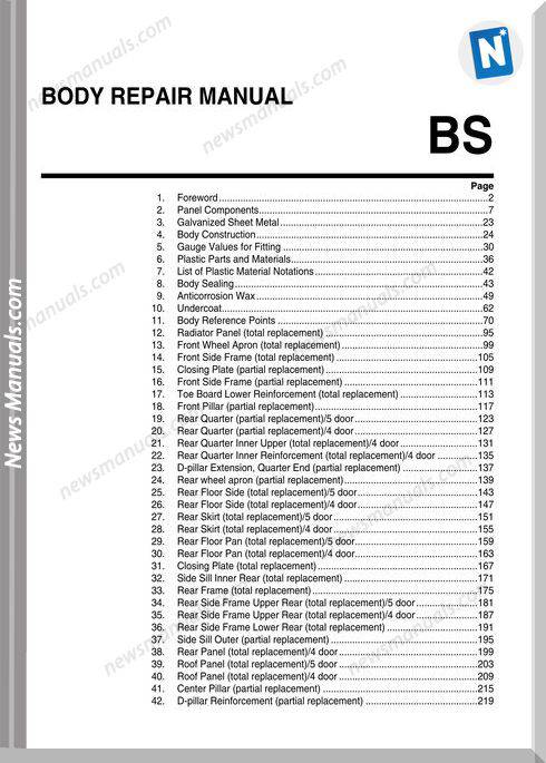 Subaru 2008 Impreza Wrx Sti Body Repair Manuals