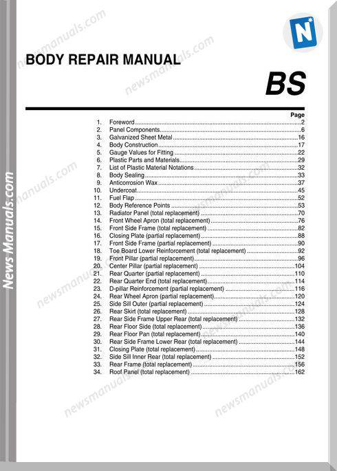Subaru 2009 Forester Body Repair Manual