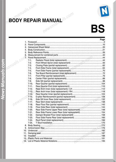 Subaru 2014 Forester Body Repair Manual