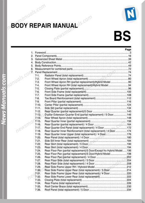 Subaru 2014 Impreza Body Repair Manual