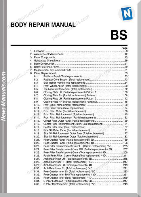 Subaru 2017 Impreza Body Repair Manual