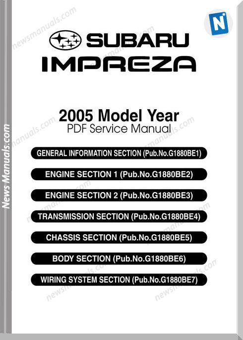 Subaru Impreza G11 2005 Service Manual