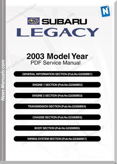 Subaru Legacy B12 2003 Service Manuals