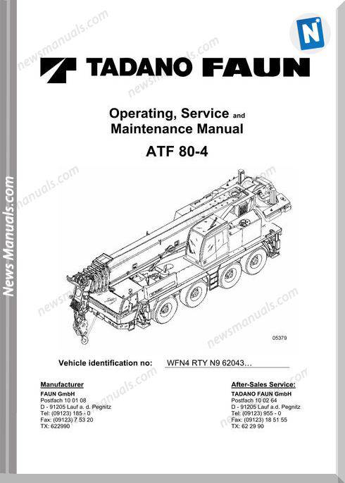 Tadano Atf 80-4 Operators Service Maintenance Manual