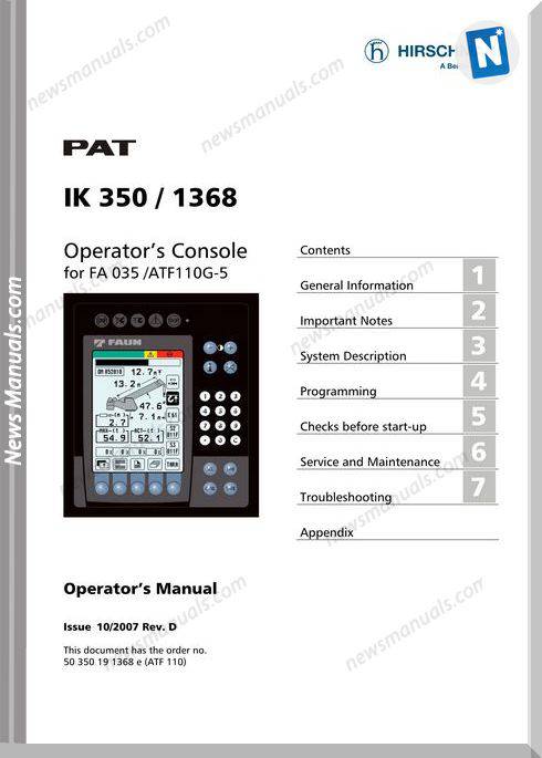 Tadano Faun Atf110G-5 Pat Ik 350,1368 Operator Console